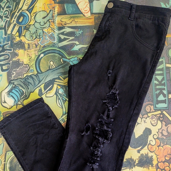 Men's Distressed Skinny Jeans - Picture 3 of 12